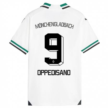 Kandiny Gyermek Valentina Oppedisano #9 Fehér Zöld Hazai Jersey 2023/24 Mez Póló Ing