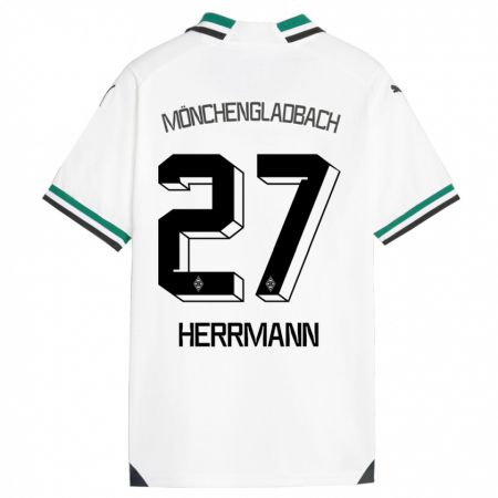 Kandiny Gyermek Michelle Herrmann #27 Fehér Zöld Hazai Jersey 2023/24 Mez Póló Ing