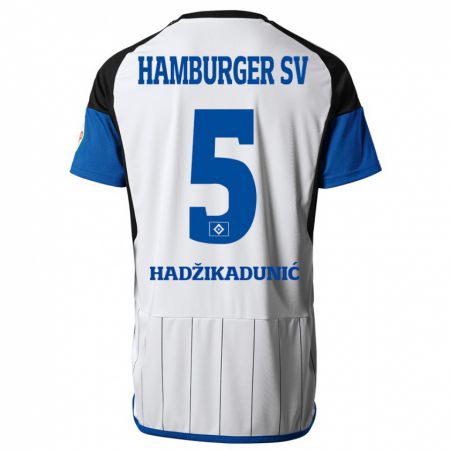 Kandiny Gyermek Dennis Hadzikadunic #5 Fehér Hazai Jersey 2023/24 Mez Póló Ing