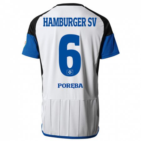 Kandiny Gyermek Lukasz Poreba #6 Fehér Hazai Jersey 2023/24 Mez Póló Ing