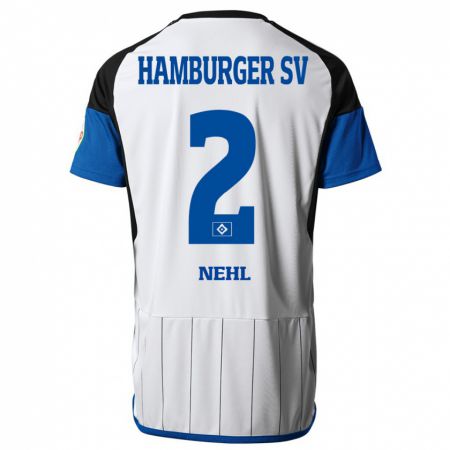 Kandiny Gyermek Julius Nehl #2 Fehér Hazai Jersey 2023/24 Mez Póló Ing