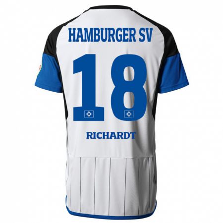 Kandiny Gyermek Dayo Richardt #18 Fehér Hazai Jersey 2023/24 Mez Póló Ing