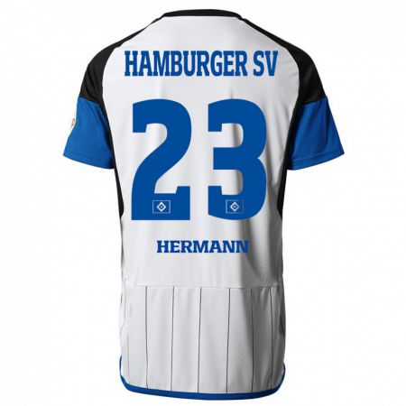 Kandiny Gyermek Hannes Hermann #23 Fehér Hazai Jersey 2023/24 Mez Póló Ing