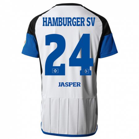 Kandiny Gyermek Jan-Lukas Jasper #24 Fehér Hazai Jersey 2023/24 Mez Póló Ing