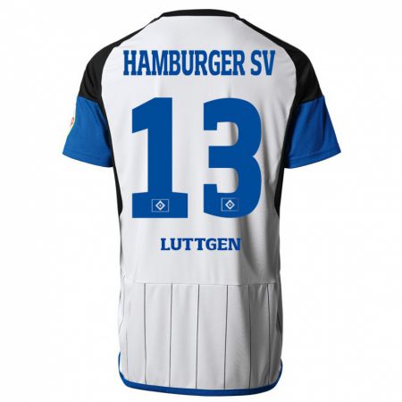 Kandiny Gyermek Lasse Lüttgen #13 Fehér Hazai Jersey 2023/24 Mez Póló Ing