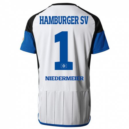 Kandiny Gyermek Philipp Niedermeier #1 Fehér Hazai Jersey 2023/24 Mez Póló Ing