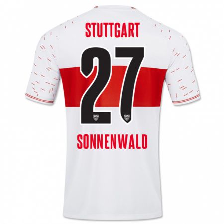 Kandiny Gyermek Lukas Sonnenwald #27 Fehér Hazai Jersey 2023/24 Mez Póló Ing