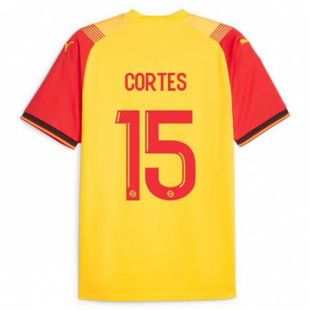 Kandiny Gyermek Óscar Cortés #15 Sárga Hazai Jersey 2023/24 Mez Póló Ing