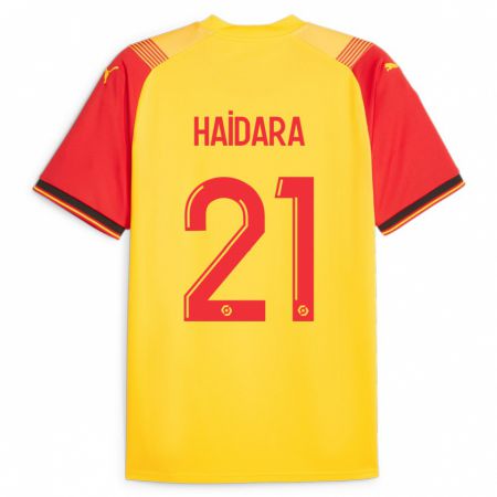 Kandiny Gyermek Massadio Haidara #21 Sárga Hazai Jersey 2023/24 Mez Póló Ing