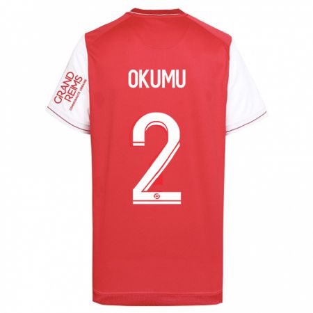 Kandiny Gyermek Joseph Okumu #2 Piros Hazai Jersey 2023/24 Mez Póló Ing