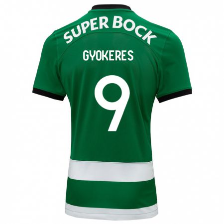 Kandiny Gyermek Viktor Gyökeres #9 Zöld Hazai Jersey 2023/24 Mez Póló Ing