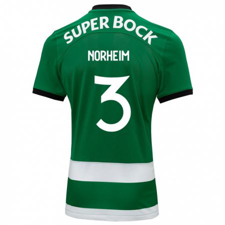 Kandiny Gyermek Andrea Norheim #3 Zöld Hazai Jersey 2023/24 Mez Póló Ing