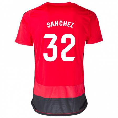 Kandiny Gyermek Rubén Sánchez #32 Piros Fekete Hazai Jersey 2023/24 Mez Póló Ing