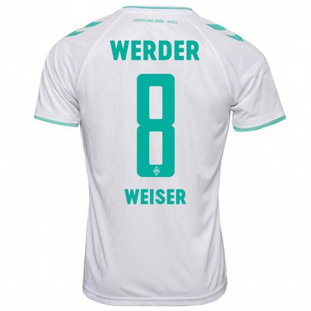 Kandiny Gyermek Mitchell Weiser #8 Fehér Idegenbeli Jersey 2023/24 Mez Póló Ing