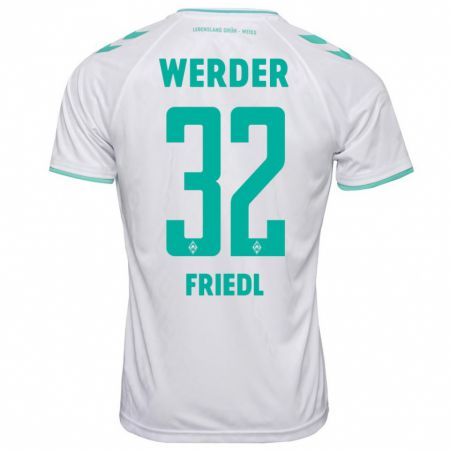 Kandiny Gyermek Marco Friedl #32 Fehér Idegenbeli Jersey 2023/24 Mez Póló Ing