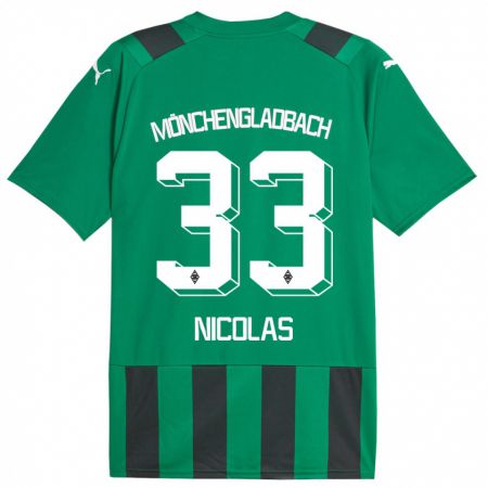 Kandiny Gyermek Moritz Nicolas #33 Fekete Zöld Idegenbeli Jersey 2023/24 Mez Póló Ing