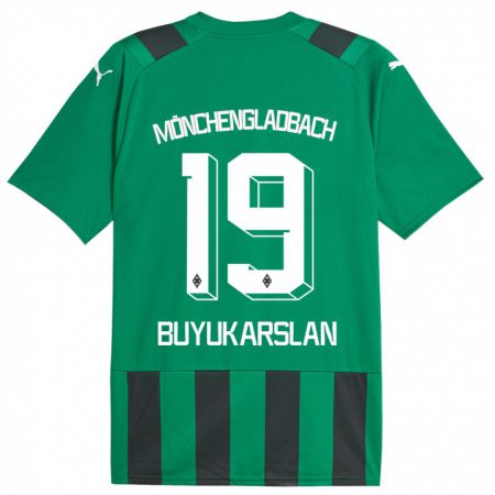 Kandiny Gyermek Oguzcan Büyükarslan #19 Fekete Zöld Idegenbeli Jersey 2023/24 Mez Póló Ing