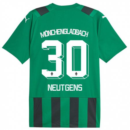 Kandiny Gyermek Maximilian Neutgens #30 Fekete Zöld Idegenbeli Jersey 2023/24 Mez Póló Ing