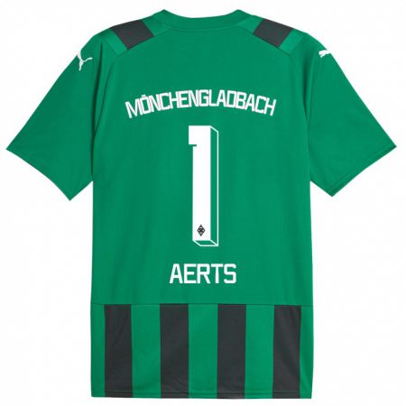 Kandiny Gyermek Liv Aerts #1 Fekete Zöld Idegenbeli Jersey 2023/24 Mez Póló Ing