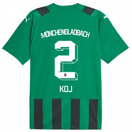 Kandiny Gyermek Julia Koj #2 Fekete Zöld Idegenbeli Jersey 2023/24 Mez Póló Ing