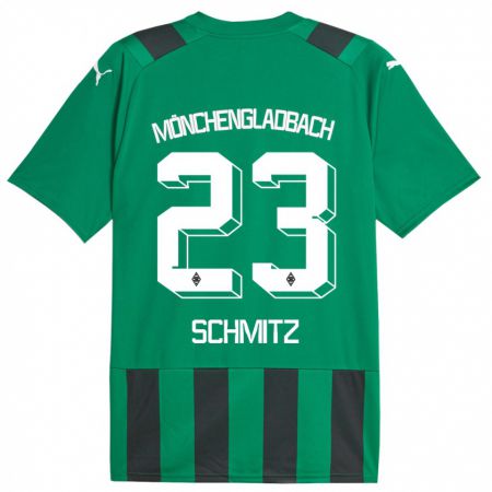 Kandiny Gyermek Sarah Schmitz #23 Fekete Zöld Idegenbeli Jersey 2023/24 Mez Póló Ing