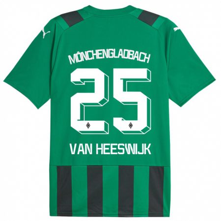 Kandiny Gyermek Amber Van Heeswijk #25 Fekete Zöld Idegenbeli Jersey 2023/24 Mez Póló Ing