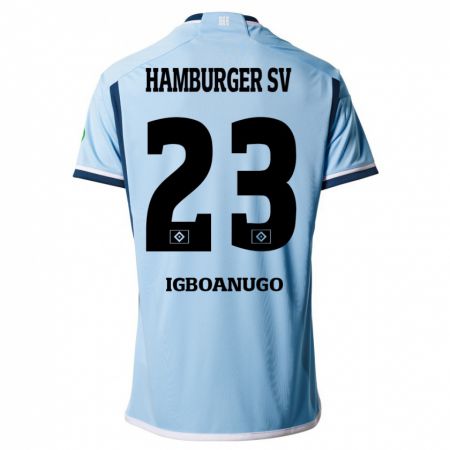 Kandiny Gyermek David Igboanugo #23 Kék Idegenbeli Jersey 2023/24 Mez Póló Ing