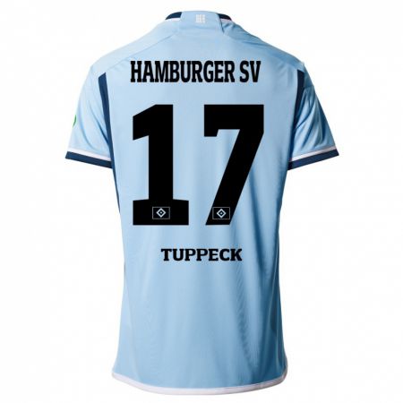 Kandiny Gyermek Niklas Tuppeck #17 Kék Idegenbeli Jersey 2023/24 Mez Póló Ing