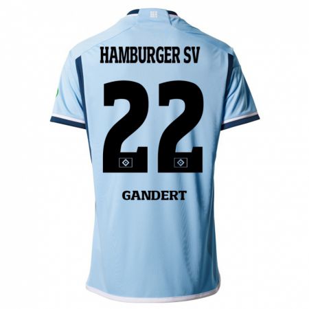 Kandiny Gyermek Jeremy Gandert #22 Kék Idegenbeli Jersey 2023/24 Mez Póló Ing