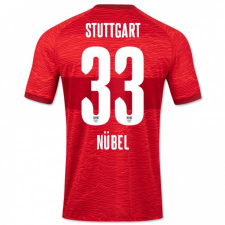 Kandiny Gyermek Alexander Nübel #33 Piros Idegenbeli Jersey 2023/24 Mez Póló Ing