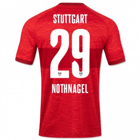 Kandiny Gyermek Dominik Nothnagel #29 Piros Idegenbeli Jersey 2023/24 Mez Póló Ing