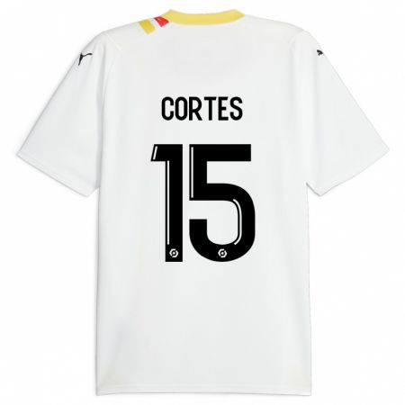 Kandiny Gyermek Óscar Cortés #15 Fekete Idegenbeli Jersey 2023/24 Mez Póló Ing