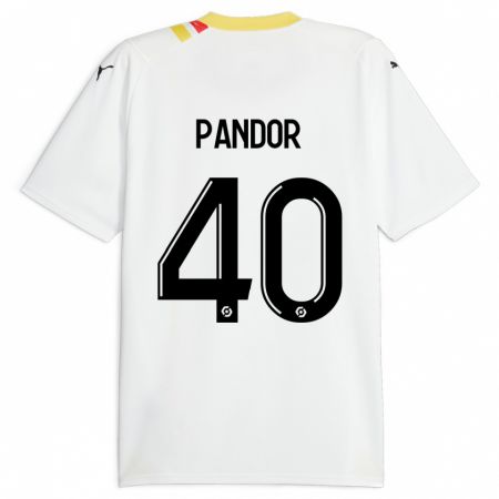 Kandiny Gyermek Yannick Pandor #40 Fekete Idegenbeli Jersey 2023/24 Mez Póló Ing