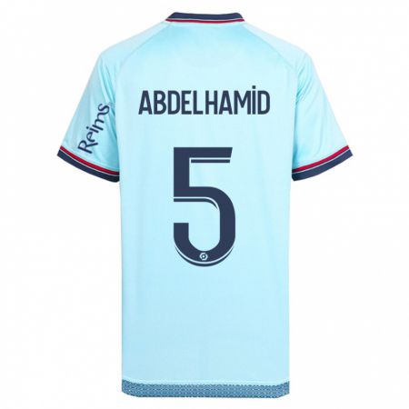 Kandiny Gyermek Yunis Abdelhamid #5 Égszínkék Idegenbeli Jersey 2023/24 Mez Póló Ing