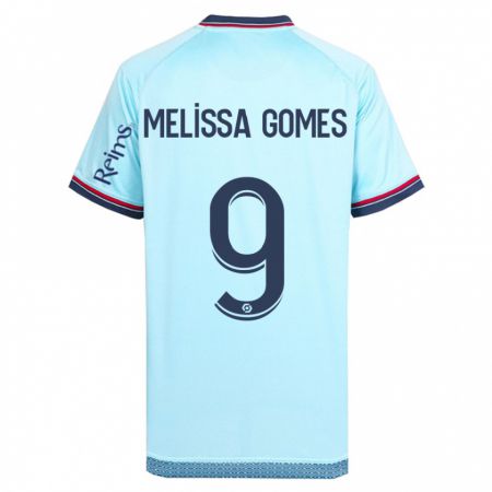 Kandiny Gyermek Melissa Ferreira Gomes #9 Égszínkék Idegenbeli Jersey 2023/24 Mez Póló Ing