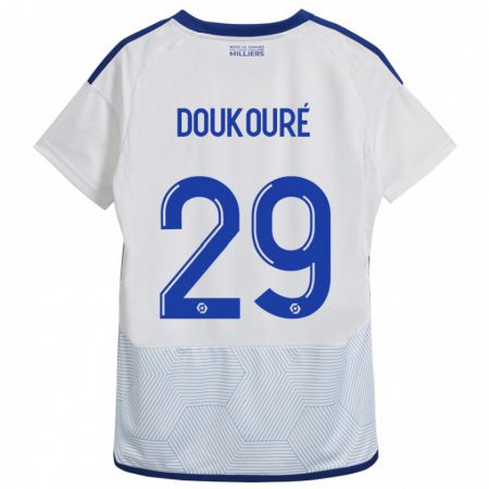 Kandiny Gyermek Ismaël Doukouré #29 Fehér Idegenbeli Jersey 2023/24 Mez Póló Ing