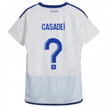 Kandiny Gyermek Alexis Casadei #0 Fehér Idegenbeli Jersey 2023/24 Mez Póló Ing