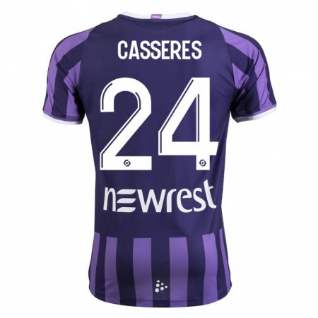 Kandiny Gyermek Cristian Cásseres Jr. #24 Lila Idegenbeli Jersey 2023/24 Mez Póló Ing