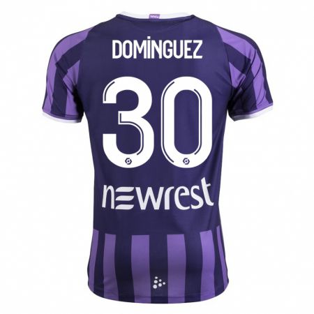 Kandiny Gyermek Álex Domínguez #30 Lila Idegenbeli Jersey 2023/24 Mez Póló Ing