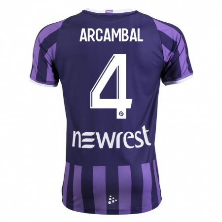 Kandiny Gyermek Anais Arcambal #4 Lila Idegenbeli Jersey 2023/24 Mez Póló Ing