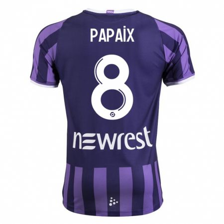 Kandiny Gyermek Pauline Papaix #8 Lila Idegenbeli Jersey 2023/24 Mez Póló Ing