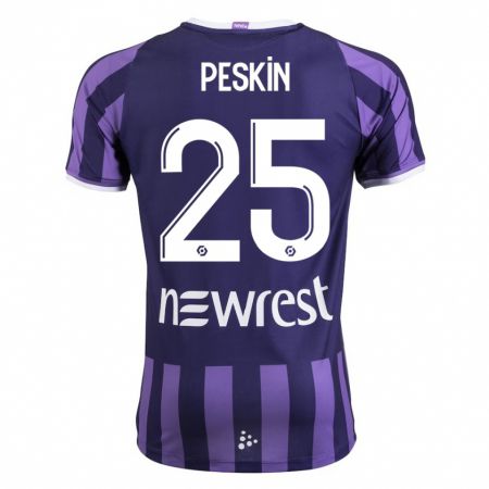 Kandiny Gyermek Kelso Peskin #25 Lila Idegenbeli Jersey 2023/24 Mez Póló Ing