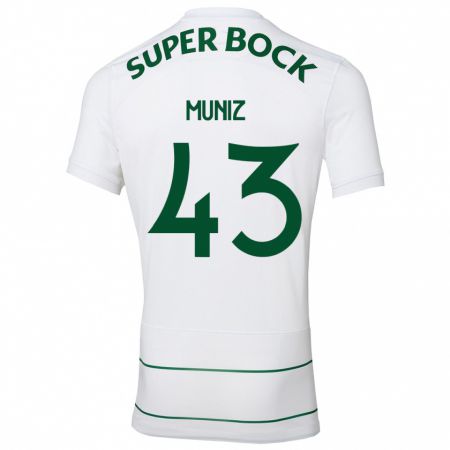 Kandiny Gyermek João Muniz #43 Fehér Idegenbeli Jersey 2023/24 Mez Póló Ing