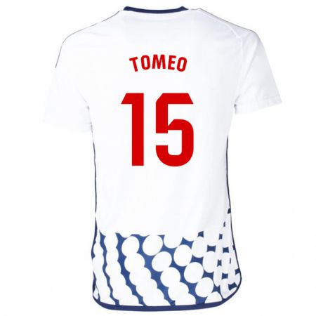 Kandiny Gyermek Pablo Tomeo #15 Fehér Idegenbeli Jersey 2023/24 Mez Póló Ing