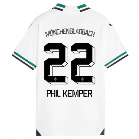 Kandiny Férfi Phil Kemper #22 Fehér Zöld Hazai Jersey 2023/24 Mez Póló Ing