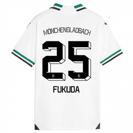 Kandiny Férfi Shio Fukuda #25 Fehér Zöld Hazai Jersey 2023/24 Mez Póló Ing