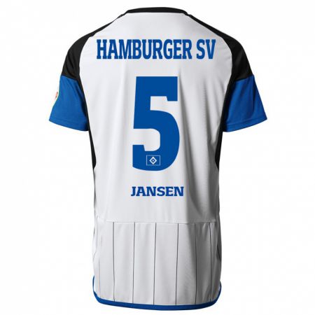 Kandiny Férfi Marcell Jansen #5 Fehér Hazai Jersey 2023/24 Mez Póló Ing