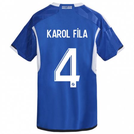 Kandiny Férfi Karol Fila #4 Kék Hazai Jersey 2023/24 Mez Póló Ing