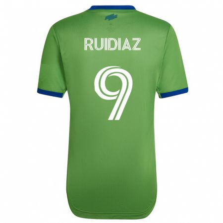 Kandiny Férfi Raúl Ruidíaz #9 Zöld Hazai Jersey 2023/24 Mez Póló Ing