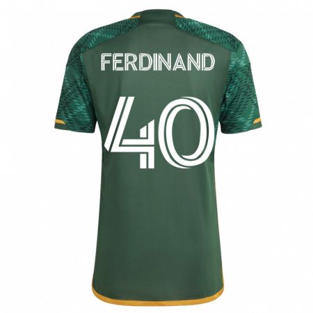 Kandiny Férfi Keesean Ferdinand #40 Zöld Hazai Jersey 2023/24 Mez Póló Ing